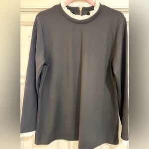 NEW NEVER WORN SZ L Anne Klein Black Long Sleeve Crewneck Top